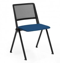 Reload Mesh Back 4 Leg Chair. Fabric Seat Pad. Any Fabric Colour